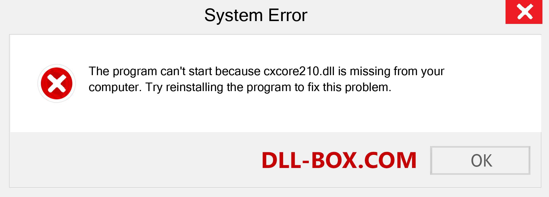  cxcore210.dll file is missing?. Download for Windows 7, 8, 10 - Fix  cxcore210 dll Missing Error on Windows, photos, images